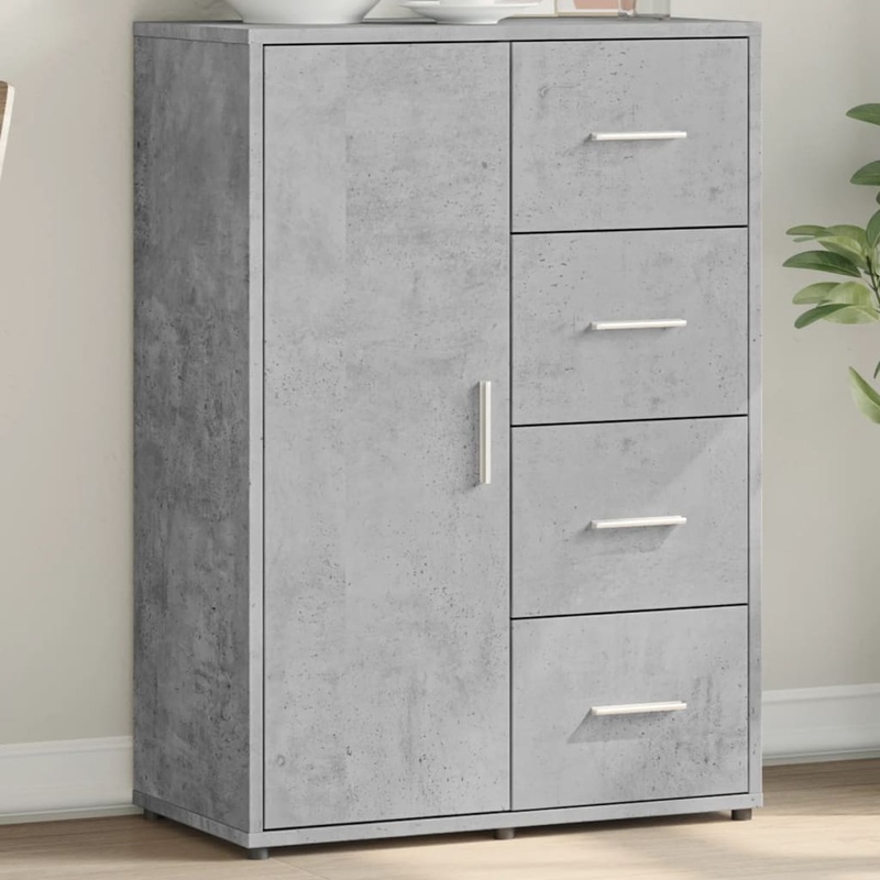 Buffet gris bton 60x31x84 cm bois d'ingnierie