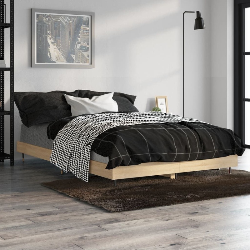 Cadre de lit sans matelas chne sonoma 120x190 cm
