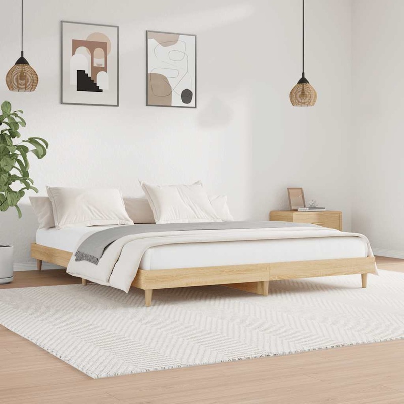 Cadre de lit sans matelas chne sonoma 120x200 cm