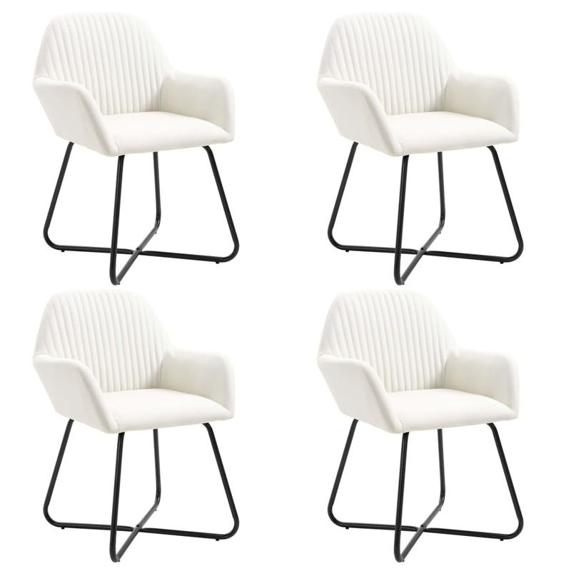 Chaises  manger lot de 4 crme tissu