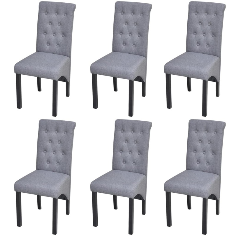 Chaises  manger lot de 6 gris clair tissu