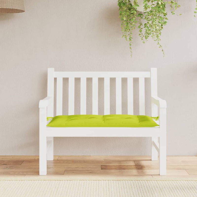 Coussin de banc de jardin vert brillant 110x50x7cm tissu oxford