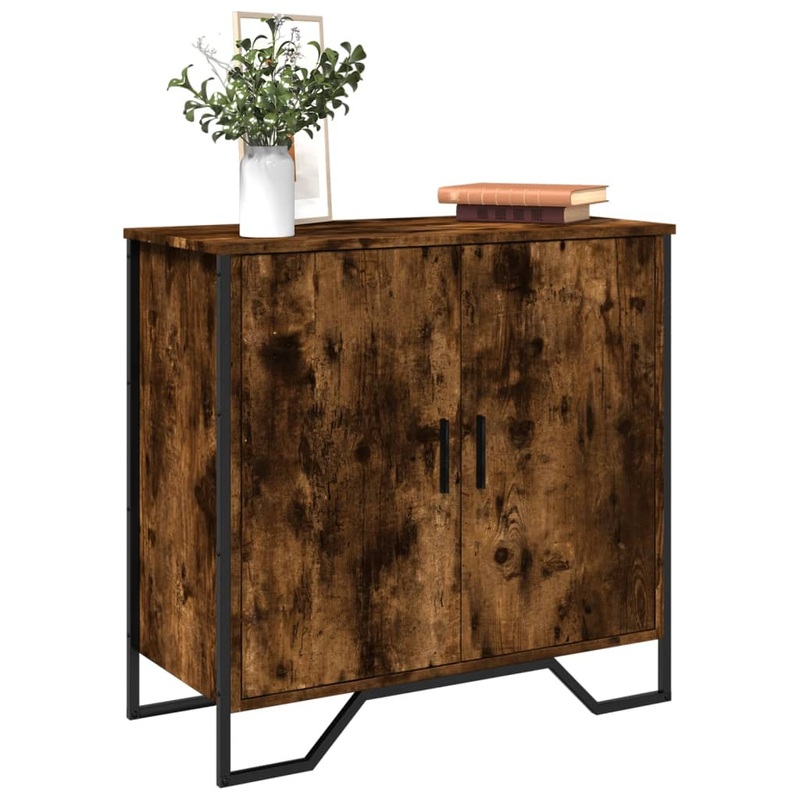 Buffet chne fum 78x35,5x74,5 cm bois d'ingnierie