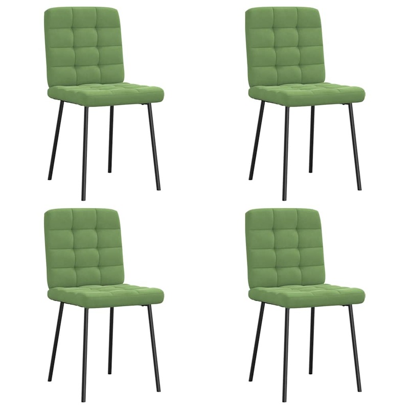 Chaises  manger lot de 4 vert clair velours