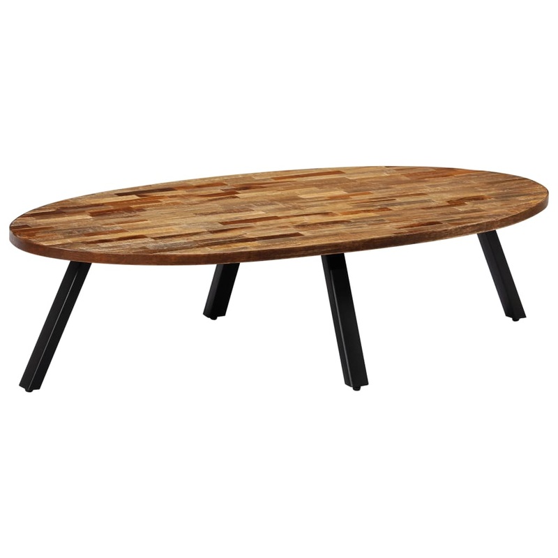 Table basse Teck recycl massif Ovale 120x60x30 cm