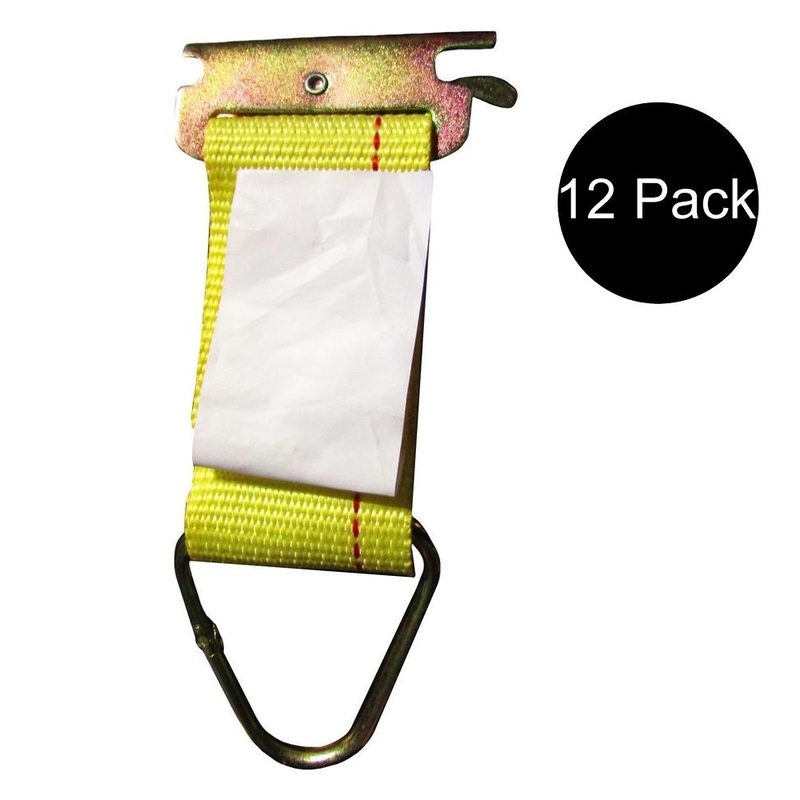 12x E Track Cargo Rope Down Tie Off Straps Container Ratchet Dolly Trailer Truck