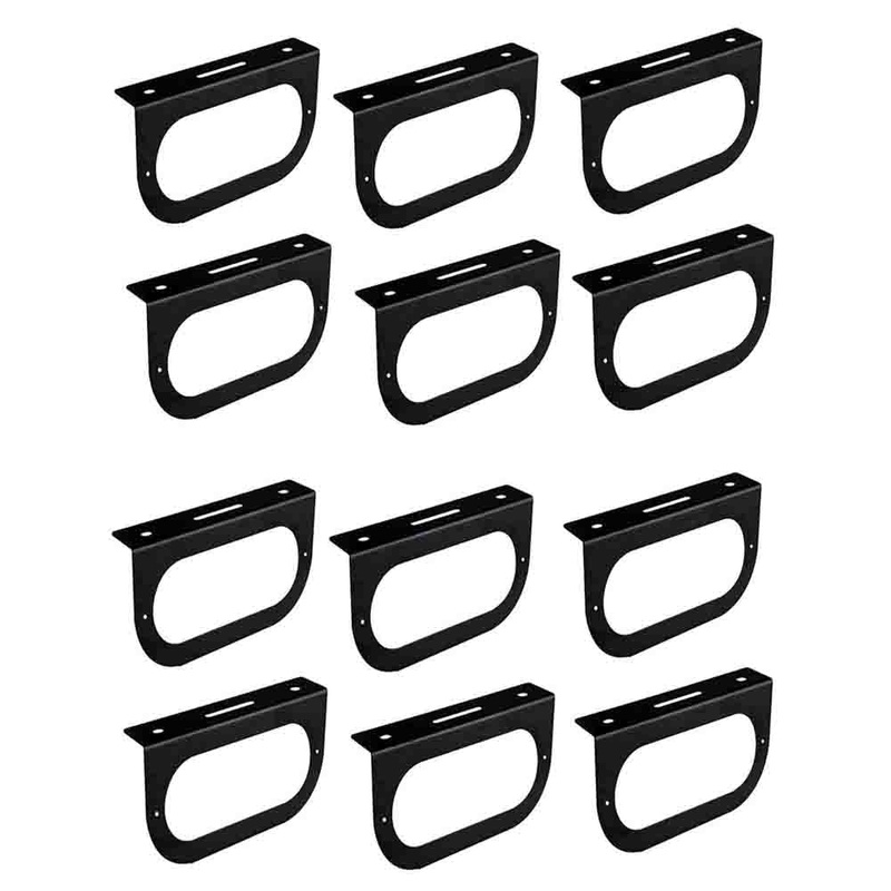 (12) MOUNTING BRACKETS for 6" Oval Tail Light Powder Coated Trailer RV Optronics