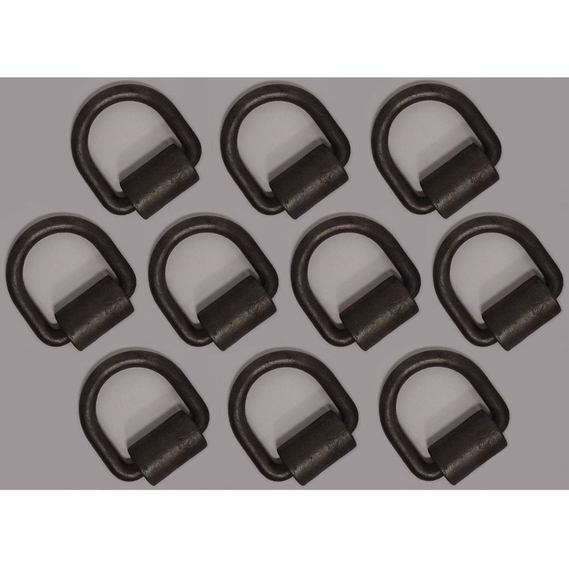 (10) 1/2" D Ring Weld-On Flatbed Truck Trailer Ratchet Strap Cargo Tie Down Ring