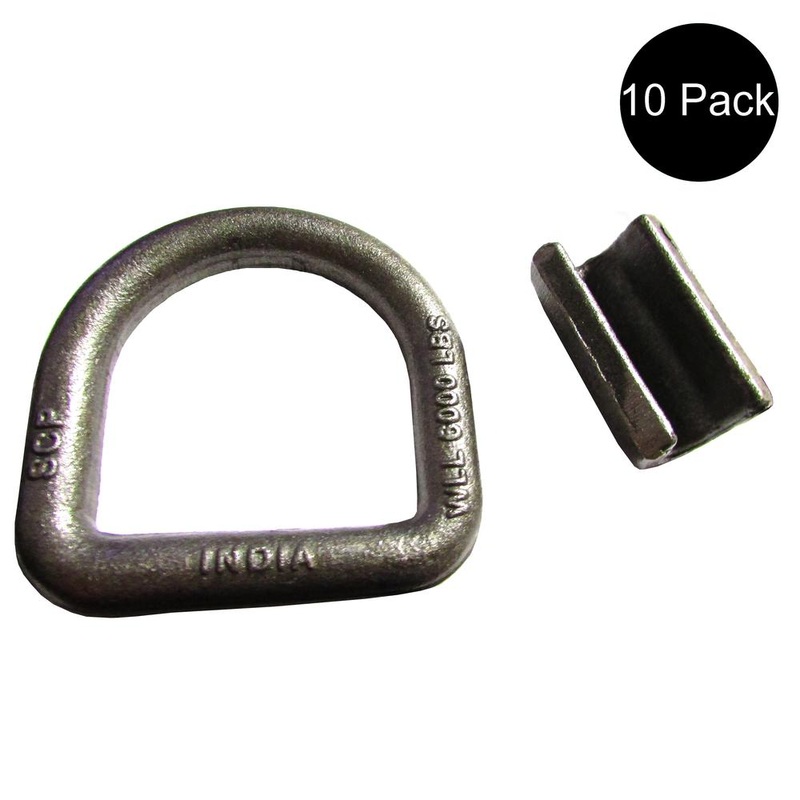 (10) 5/8" Weld On D-Ring Cargo Strap Ratchet Flatbed Truck Trailer Tie-Down 18K