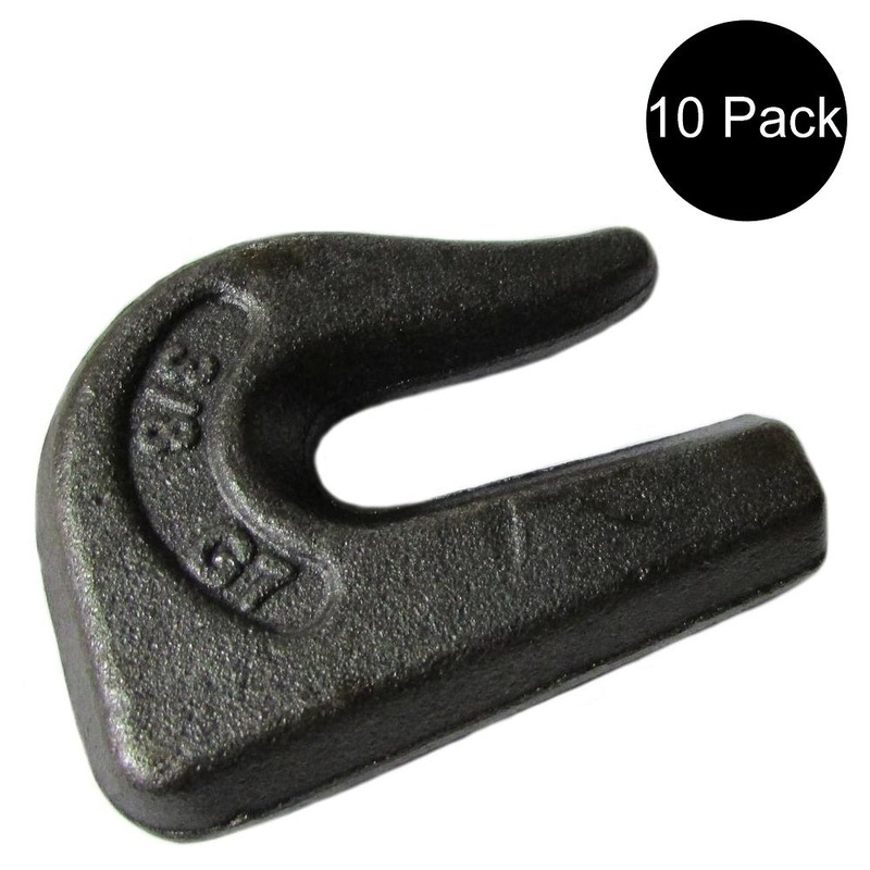 10 Weld On Grab Chain Hooks 3/8" G70 Bucket Trailer Rigging 6,600 WLL 0900104