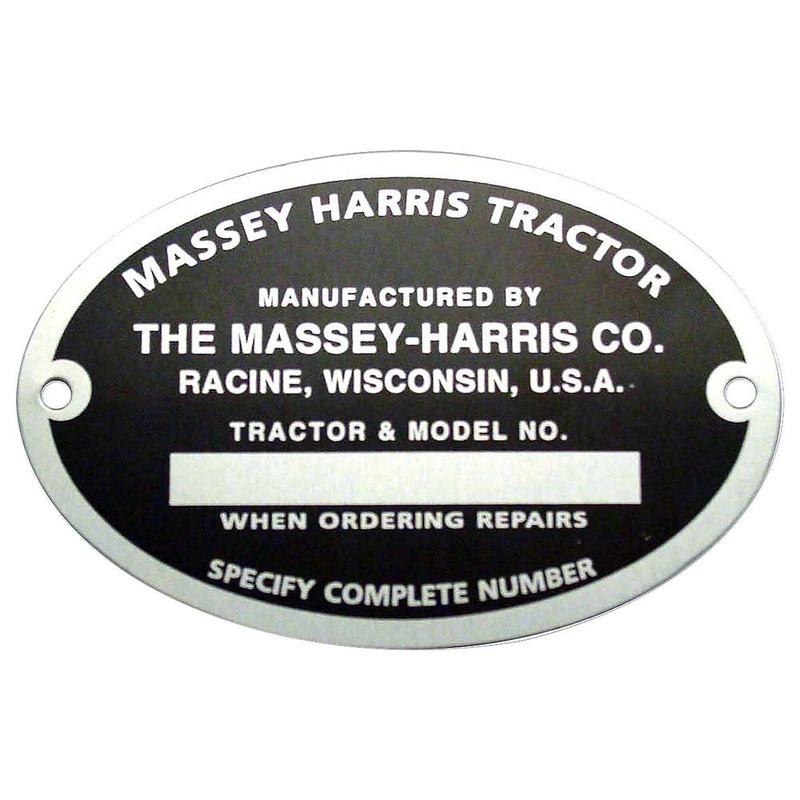 MHS058 Serial Number Tag With Rivets Fits Massey Harris