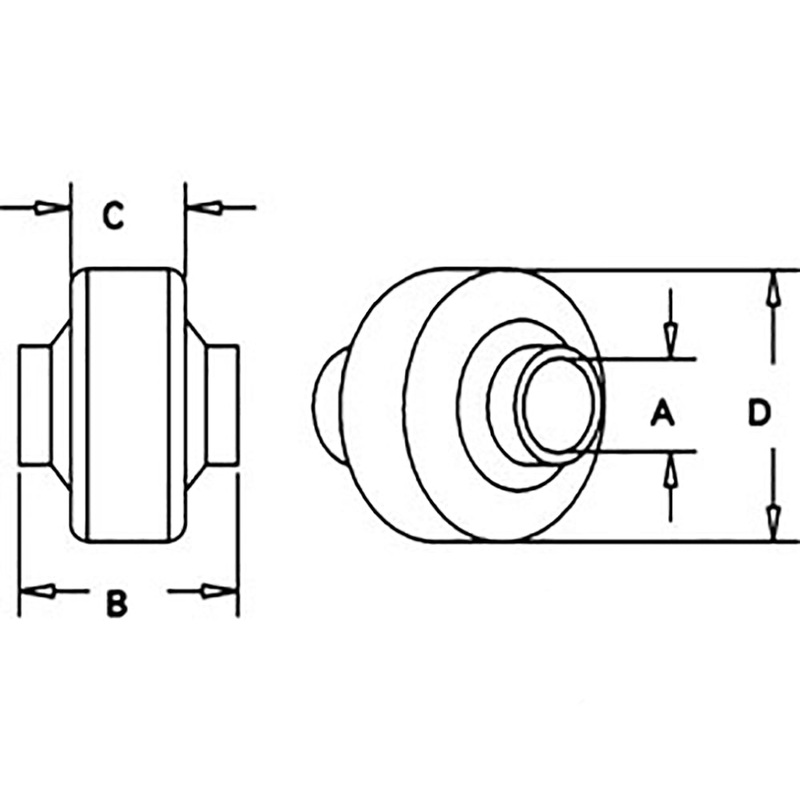 New Aftermarket Replacement  7/8" Bore Weld-on Ball Joint End Fits CATegory 0-1