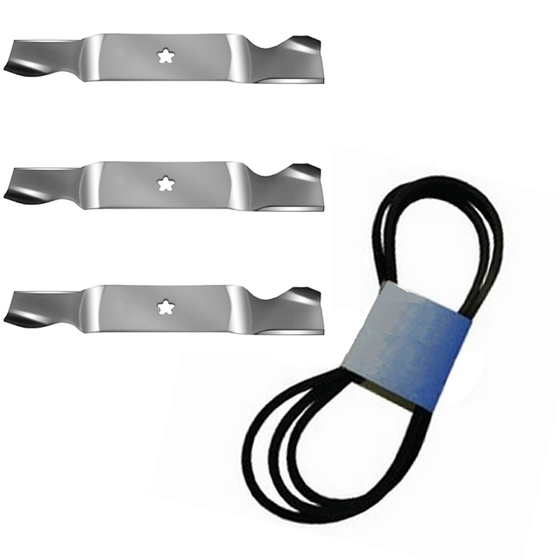 Blades & Belt Kit 3 Blades 532187256 532187254 Belt-532196103 Fits Husqvarna 54"