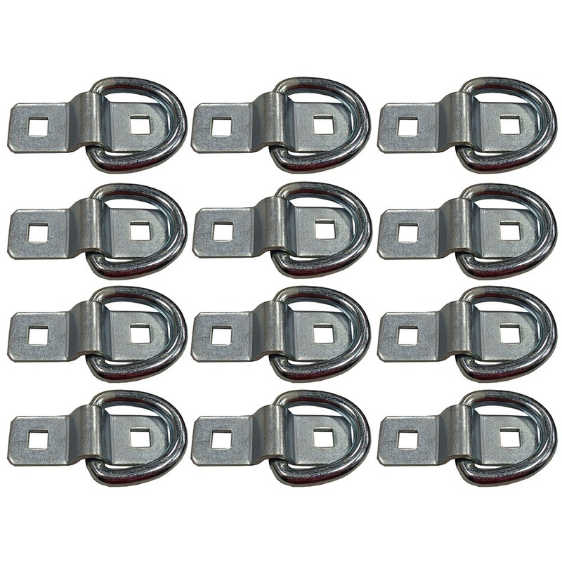 12 D Rings 3/8" Bolt On Toy Hauler QUAD ATV Tie Down Flatbed Trailer Strap Ring