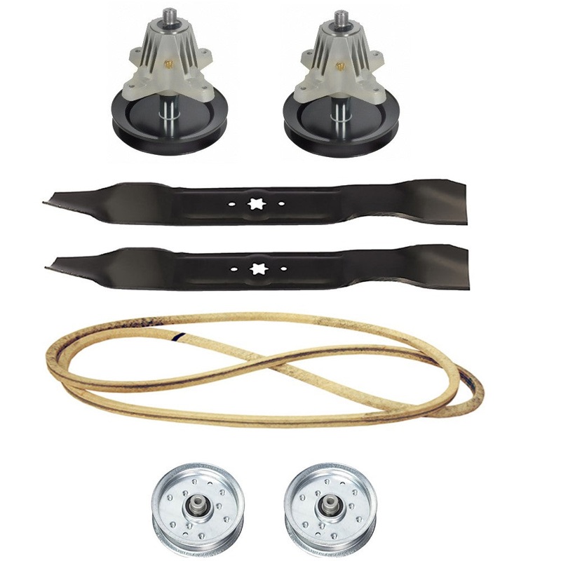 Deck Rebuild Kit for LTX 1040 Spindles Blades Pulleys Belt w/ Made With Aramid 2