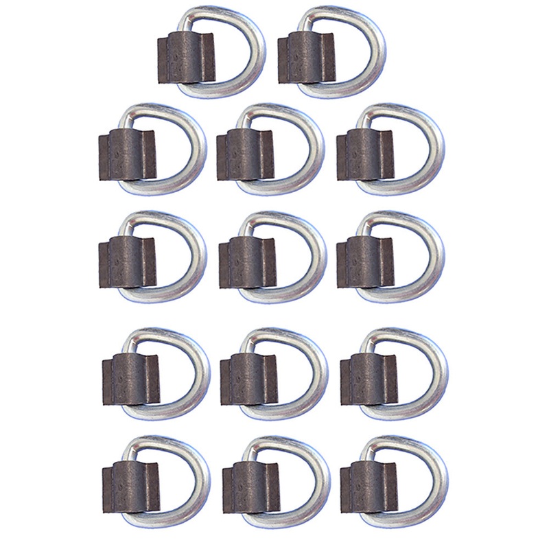 Set of (14) 3/8" D Ring 5000# Weld On for Trailer Motorcycle Rope Tie ATV Truck