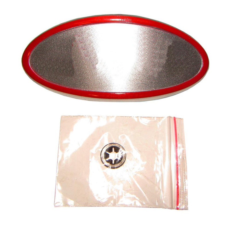 8N16600A Front Hood Grille Emblem w/ Red Letters & Gray Background Fits Ford 8N