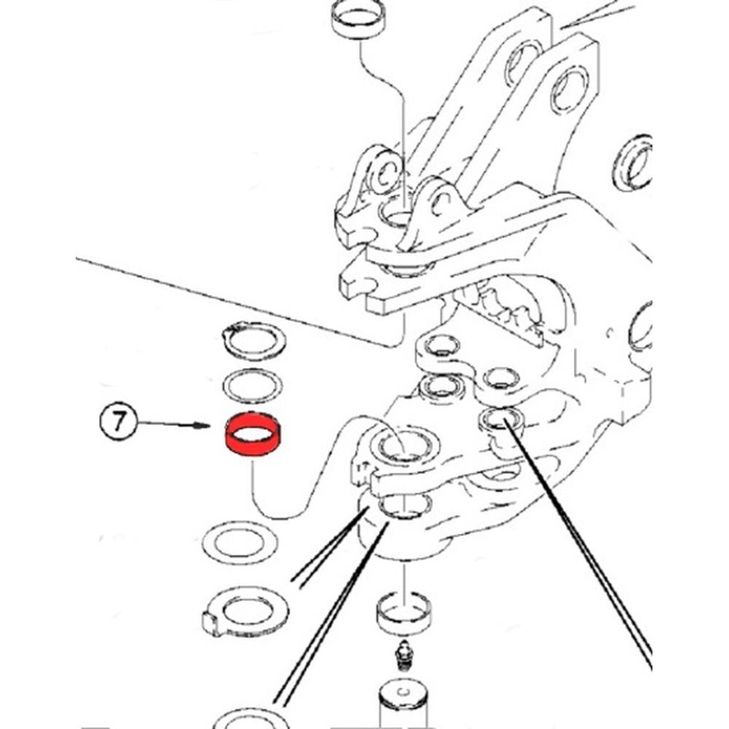 D151073 bushing lower swing tower pivot, top Fits Case 580L, 580SL, 580M, 580SM