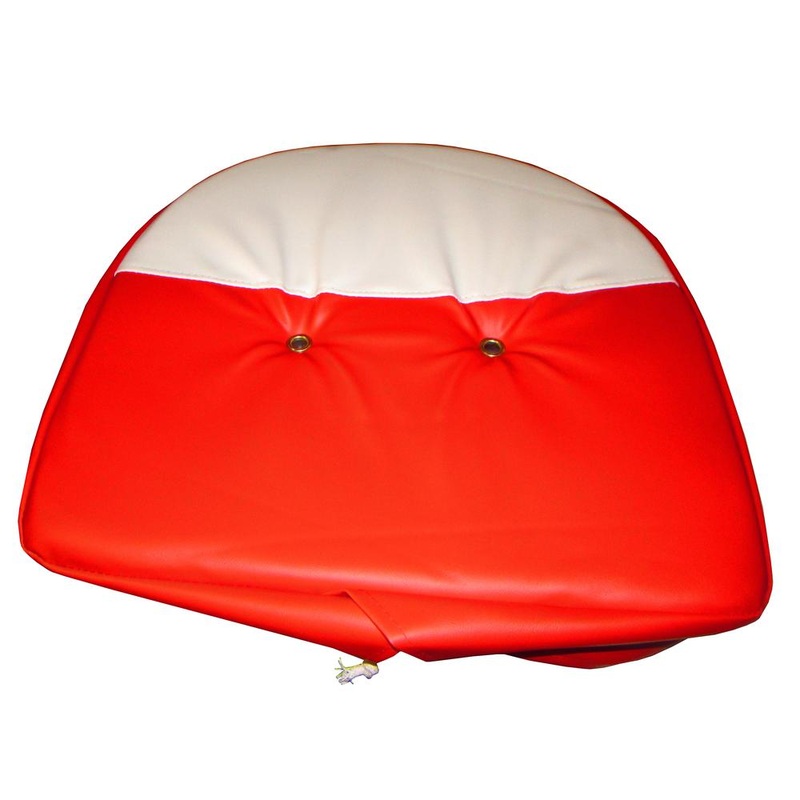 Universal Pan Seat Cover, Red/White 19 with drawstring.