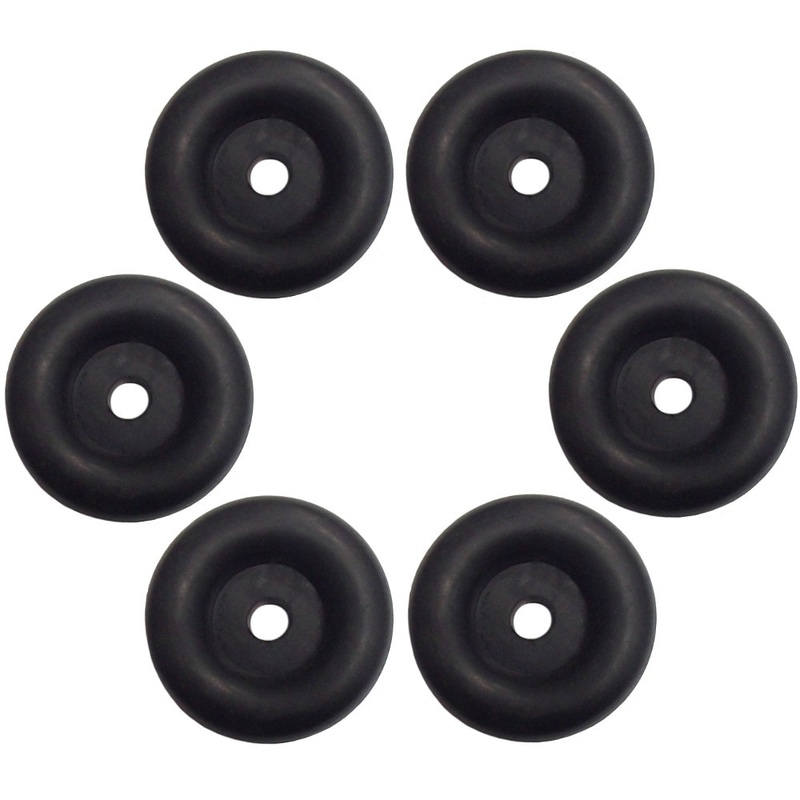 (6) Black Rubber Bumper 2.5" Round Boat Dock Cargo Trailer Ramp Door Stop Guard