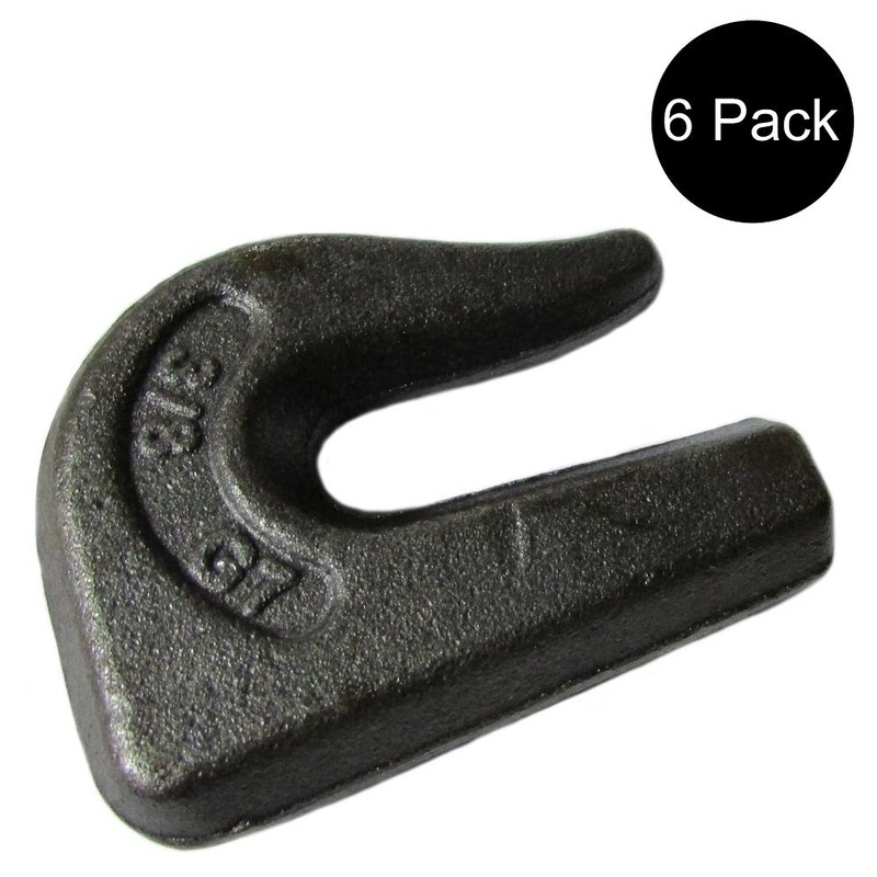 Set of 6 Weldable / Weld on G70 Grab Hook 3/8" Chain Tow Rigging Truck Trailer