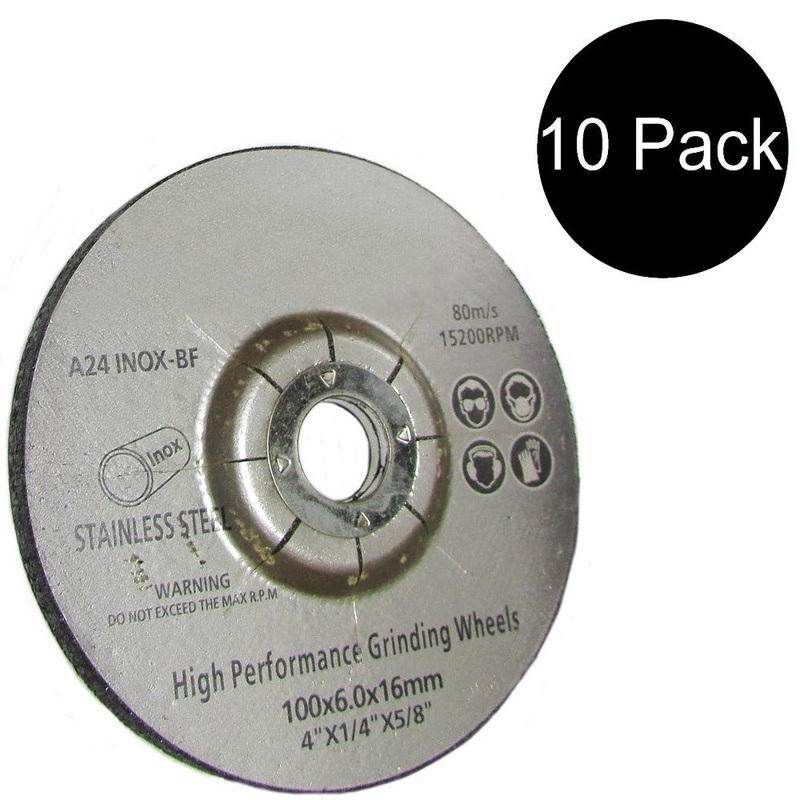 (10 Pack) 4" x 1/4" x 5/8" T27 Metal Grinding Wheels for Angle Grinders GW4001-5