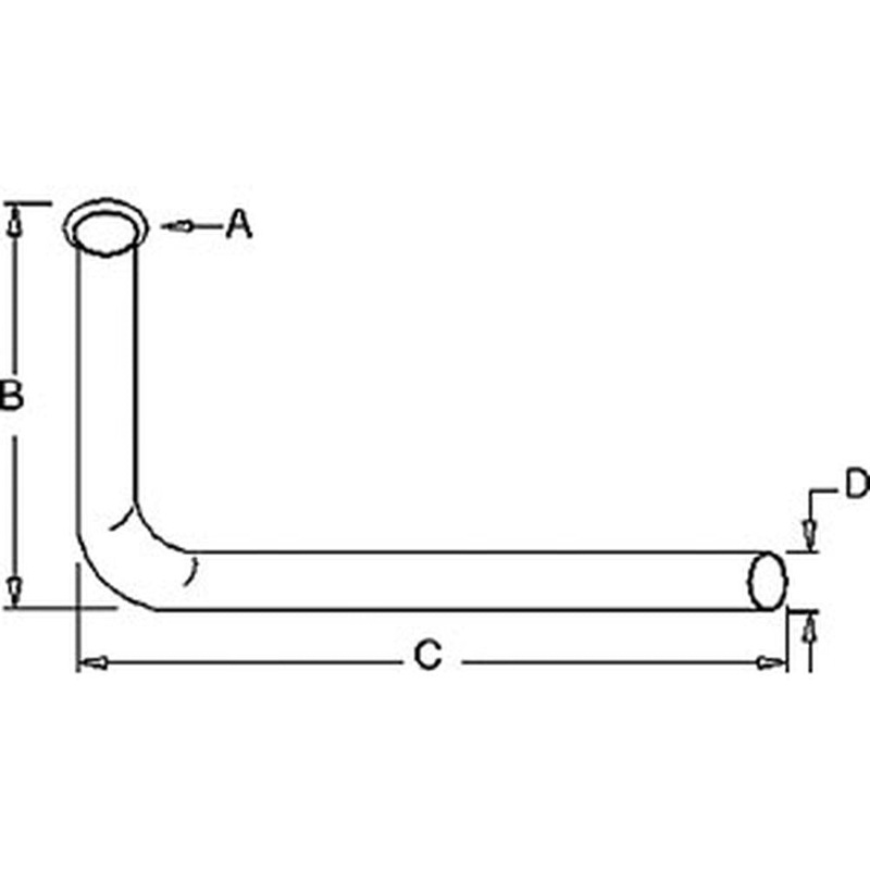 Horizontal Exhaust Pipe  Fits Massey Ferguson TO20 TO30