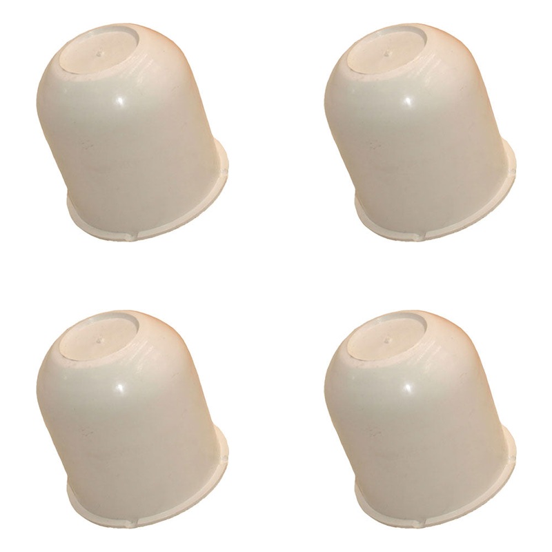 4 White Hub Center Cap 3.125 Trailer Camper Travel Truck Cover Rim Hubcap