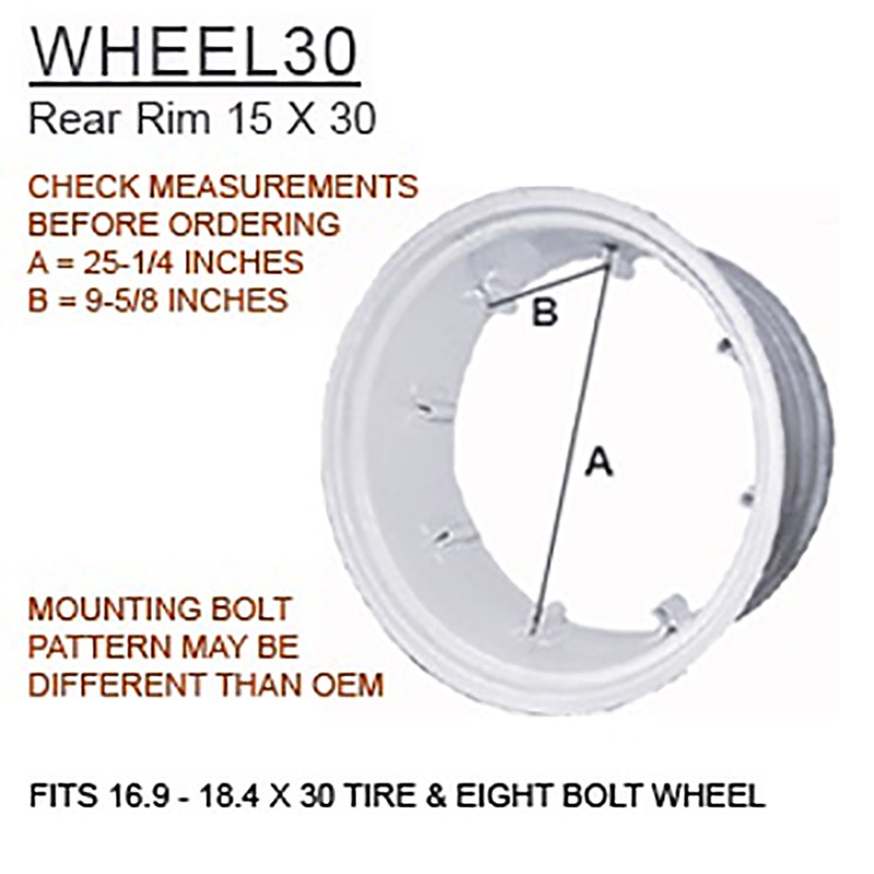 C5NN1100AE 8 Loop Rear Rim 15" x 30" Fits Ford 2600 3000 4000 4110 4600 5000 661