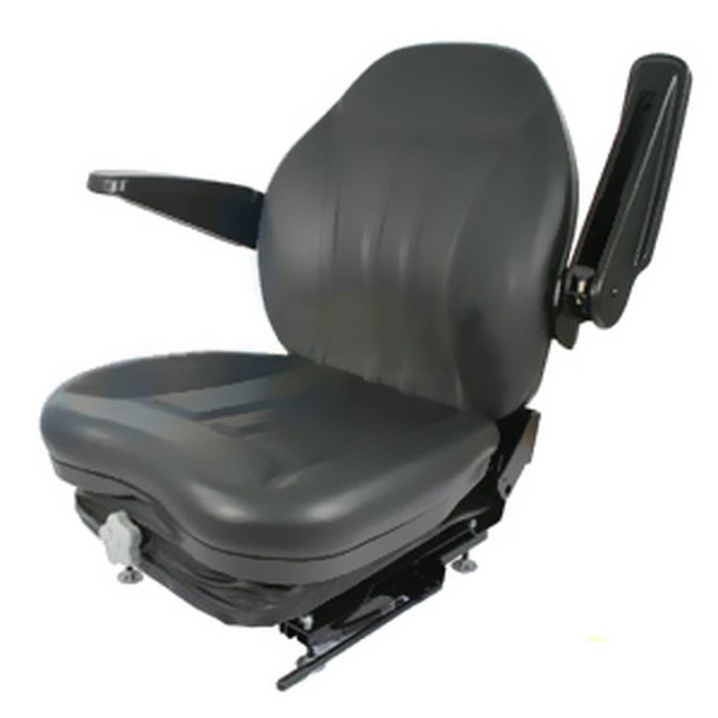 High Back Industrial Seat w/ Suspension Slide Track & Armrests.