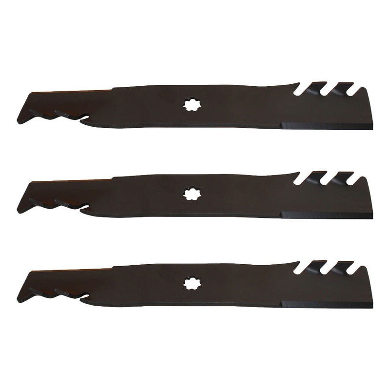 Set of Three Mulching Toothed Mower Blades Fits John Deere GX21784 GX21786 GY208