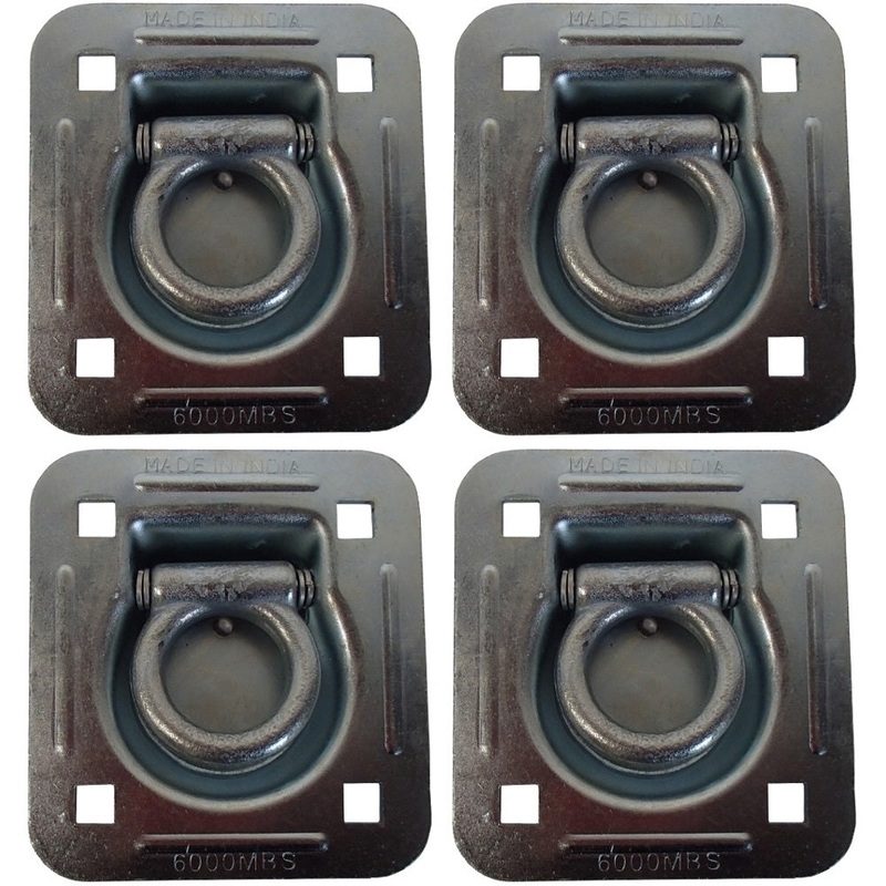 4 Recessed Anchor Point Tie Down Cargo Truck Container Quad Van Trailer D-Rings