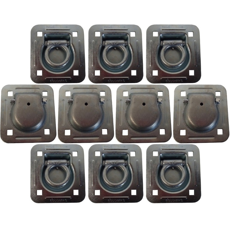 (10) Flush Mount D-Ring 1.5" Recessed Tie-Down Anchor for Trailers Trucks Cargo