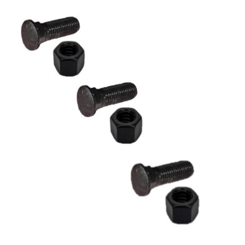 (3) Plow Bolt and Nut fits Blades / Cutting Edges 5/8-11x2 1/4 Grade 8 Dome Head