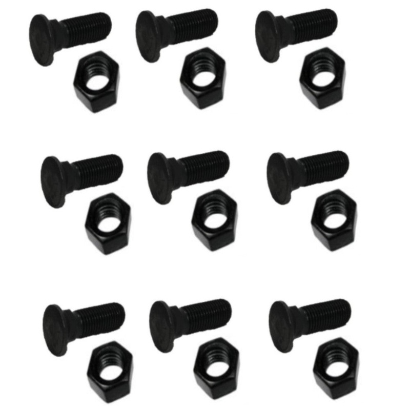 (9) Plow Bolt & Nut for Blades Cutting Edges 5/8-11x2 1/4 Grade 8 PM06705