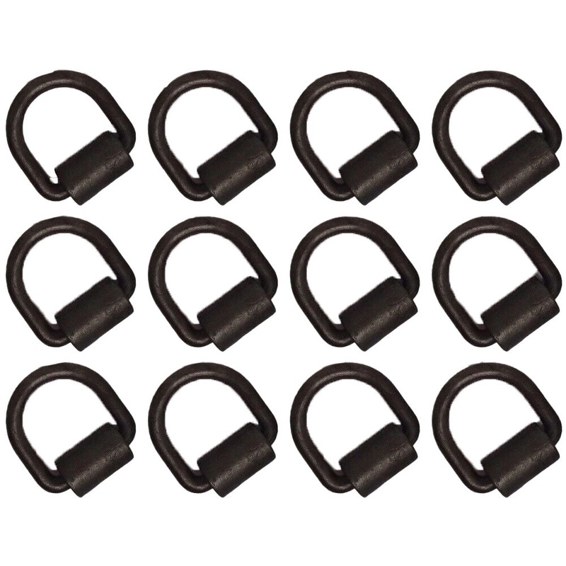 12 D Ring 1/2" Trailer Flatbed Truck Towing Tie Down Chain Cargo Strap Weld On
