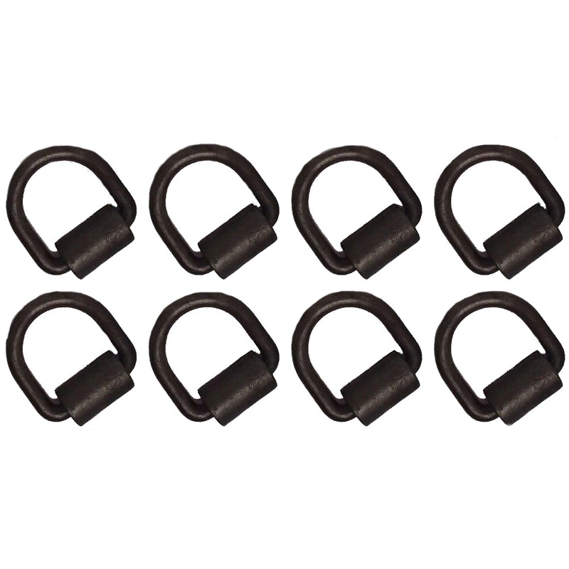 (8) 1/2" D Ring Weld-On Flatbed Truck Trailer Ratchet Strap Cargo Tie Down Ring