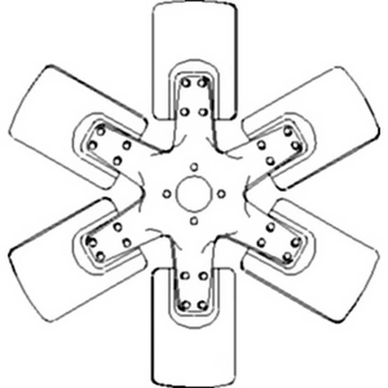 530177M1 New 6 Blade Fan Fits Massey Ferguson 1085 285 1.625" Pilot Hole