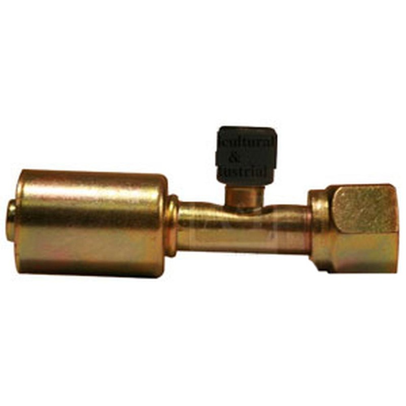 A-461-3377-AI Steel Straight Female O-Ring w/ R134A Service Port Fitting