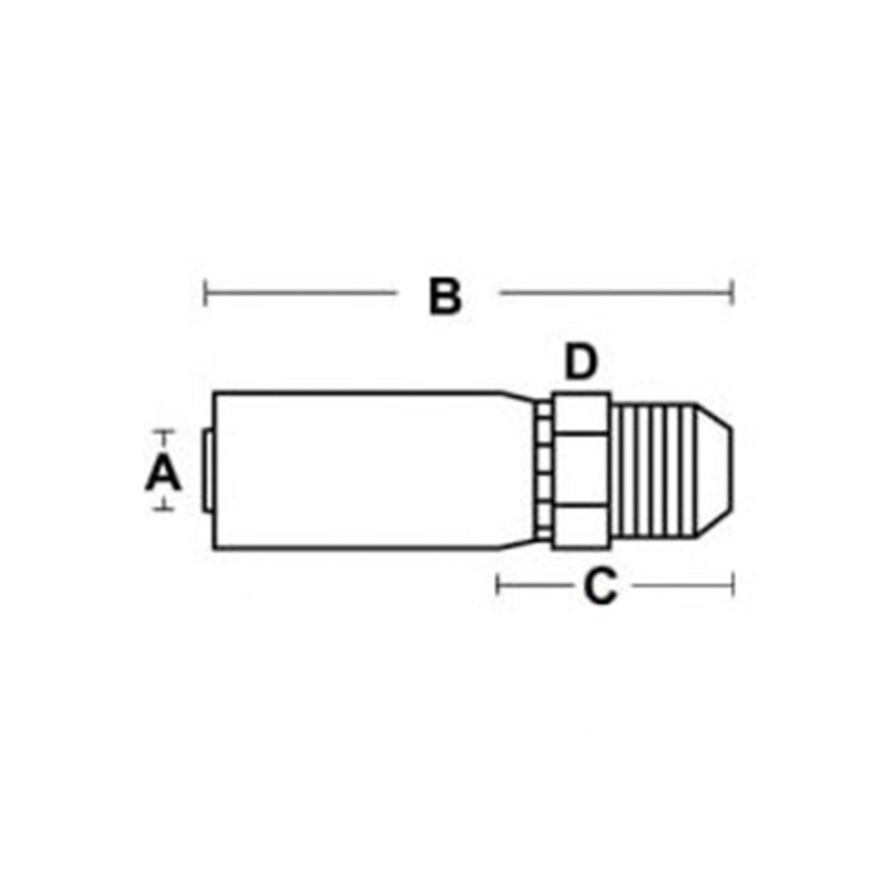 Male Crimp Fitting Straight for 2 Wire Hose with 3/8" Inside Diameter