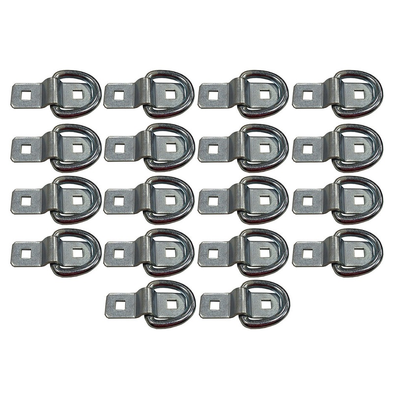 18 - 3/8" Bolt on D Ring Rope Chain Tie Down 5000# Zinc Plated Trailer Flatbed