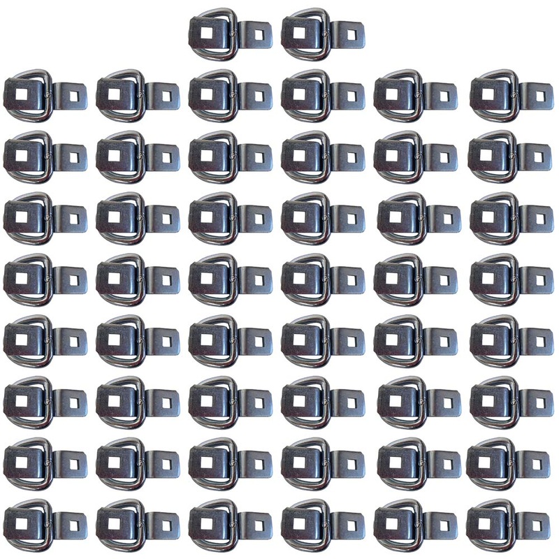 (50) 3/8" Bolt On D Rings For Rope Chain Strap Cable Tie Down Flatbed Trailer