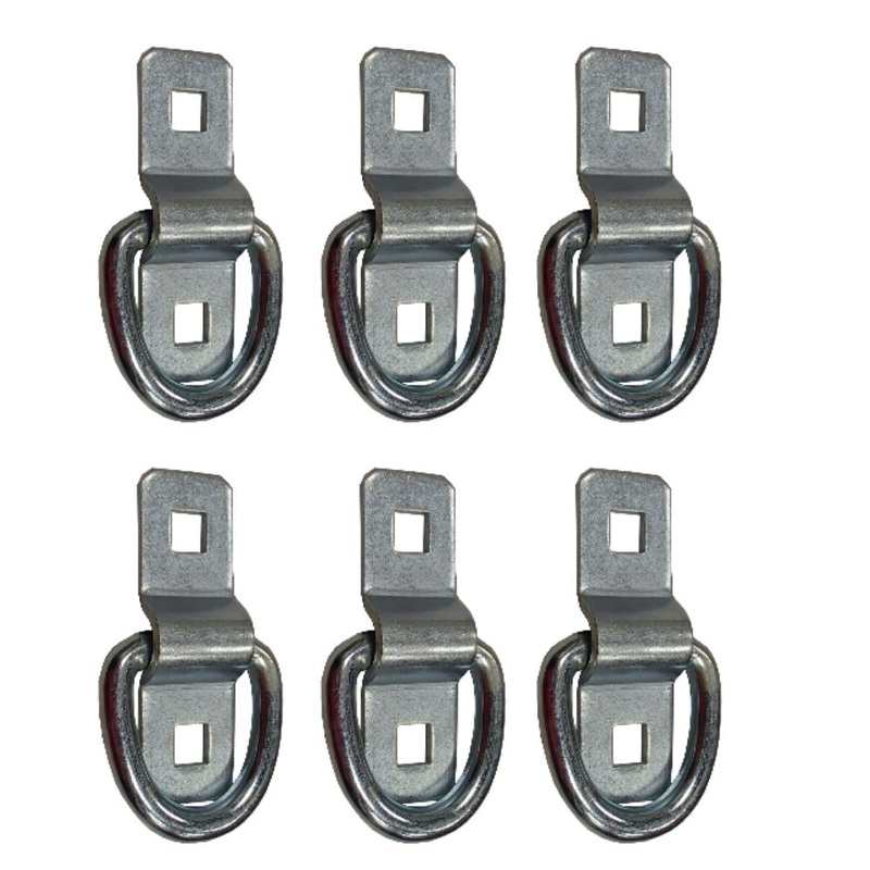 (6) D Ring 3/8"Trailer Truck Tie Down Chain Anchor Cargo Bolt On Flatbed