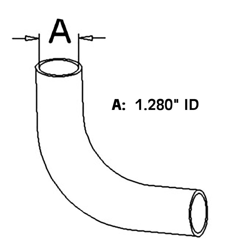 1692870M1 Bottom Radiator Hose Fits Massey Ferguson MF 699 Tractor with 1.28" ID