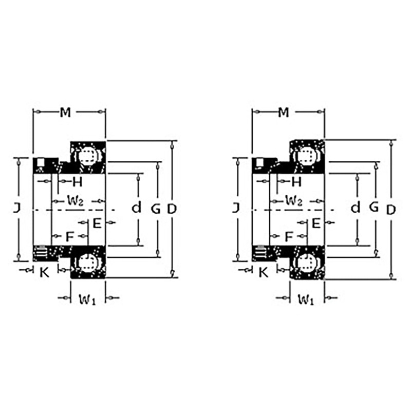 598630R1 Non-Relubri Fits CATable Cylindrical Tractor Ball Bearing with Collar