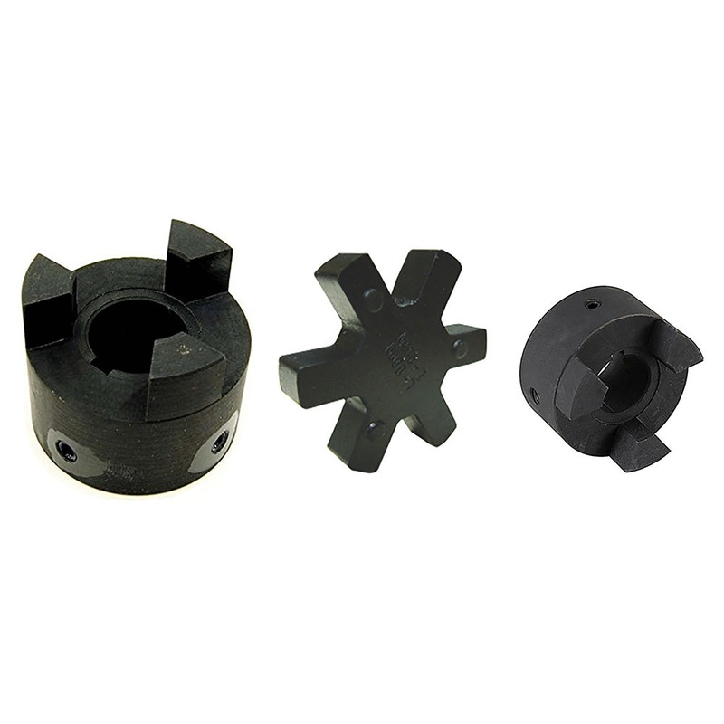 5/8" to 1" L095 Flexible 3-Piece L-Jaw Coupling Coupler Set & Rubber Spider