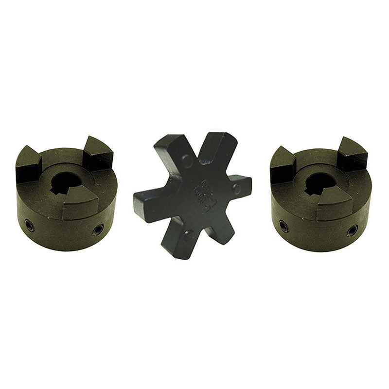 1-1/8" L095 Flexible 3-Piece L-Jaw Coupling Set w/ Buna-N NBR Rubber Spider