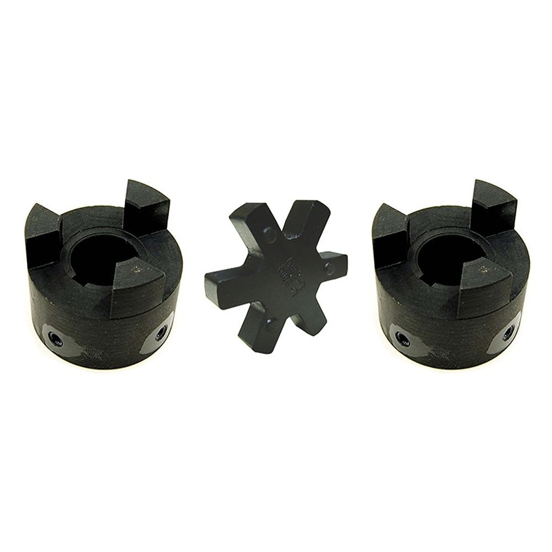 1/2" to 3/4" L095 Flexible 3-Piece L-Jaw Coupling Coupler Set & Rubber Spider