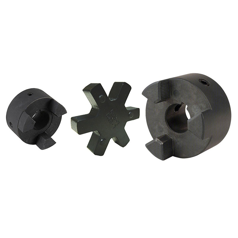 7/8" to 1" L095 Flexible 3-Piece L-Jaw Coupling Coupler Set with Rubber Spider