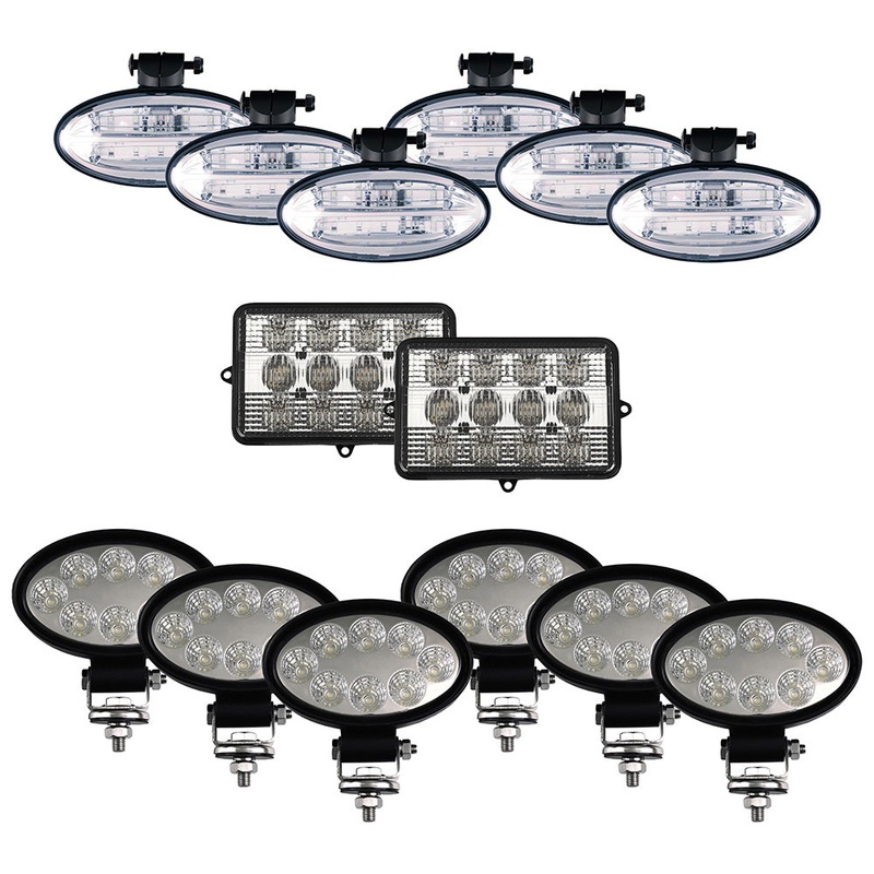 Complete Flood Beam Light Kit Fits John Deere 9000 Series Combines - (Pkg. of